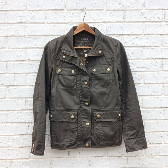 J. Crew Boyfriend Field Jacket Olive Rain Wind - Picture 2 of 5